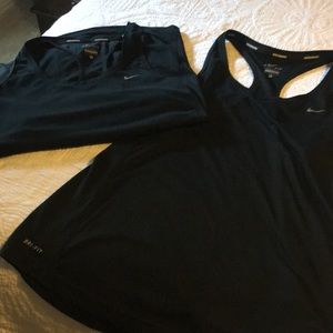 2 Nike Miller Black Workout Tanks MD